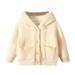 ASFGIMUJ Girls Sweater Baby Boys Hooded Cardigan Sweater Girls Cable Knit Button Closure Jacket Lined Outwear Winter Coat Tops Clothes Knit Sweater Khaki 6 Months-12 Months