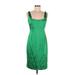 Calvin Klein Casual Dress - Sheath Square Sleeveless: Green Print Dresses - Women's Size 6