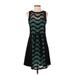 Plenty By Tracy Reese Casual Dress - A-Line Crew Neck Sleeveless: Teal Dresses - New - Women's Size Small