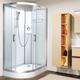 Vidalux Pure E Quadrant electric Shower cabin 1200 x 800 Black with White back panels and shower