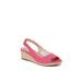 Wide Width Women's Socialite Wedge by LifeStride in Pink Fabric (Size 9 1/2 W)