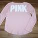 Pink Victoria's Secret Tops | New Victoria's Secret Pink Size Med Soft Pink Logo Thermal Stretch Top | Color: Pink/White | Size: M