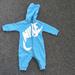 Nike One Pieces | 6-9m Blue And White Nike Full Zip Hoodie One Piece Logo Baby Infant | Color: Blue/White | Size: 6-9mb