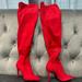 Jessica Simpson Shoes | Jessica Simpson Thigh High Red Boots Women Size 5 | Color: Red | Size: 5