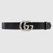 Gucci Accessories | Gucci Black Gg Marmont Leather Belt With Silver Buckle (Unisex) | Color: Black/Silver | Size: 100-40