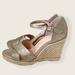 J. Crew Shoes | J. Crew Metallic Strappy Espadrille Wedge Sandal S 8 | Color: Gold/Tan | Size: 8