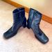 Nine West Shoes | Nine West Women Black Leather Ankle Boots With Block Heel. Size 6 | Color: Black | Size: 6