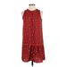 Ann Taylor LOFT Casual Dress - DropWaist: Red Hearts Dresses - Women's Size Small Petite