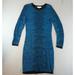 Michael Kors Dresses | Michael Kors Womens Striped Knit Long Sleeve Dress Size M Blue Black Striped | Color: Blue | Size: M