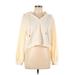 Wallflower Pullover Hoodie: Ivory Solid Tops - Women's Size Large