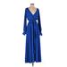 Meghan Los Angeles Casual Dress - Wrap: Blue Dresses - Women's Size Small