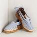 Anthropologie Shoes | Anthropologie Naguisa Ribbon Espadrille Sandals Beige And Blue Size 38 Us 7 | Color: Blue/Tan | Size: Eu 38