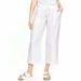 Athleta Pants & Jumpsuits | Athleta | Linen Striped Bali Cropped Pants Womens Size 2 White Drawstring Sheer | Color: White | Size: 2