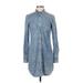 American Eagle Outfitters Casual Dress - Shirtdress: Blue Dresses - Women's Size Small