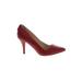 Aldo Heels: Pumps Stiletto Minimalist Red Print Shoes - Women's Size 7 1/2 - Pointed Toe