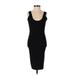 Herve Leger Cocktail Dress - Midi Scoop Neck Sleeveless: Black Solid Dresses - Women's Size X-Small