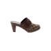 Coach Mule/Clog: Slip-on Chunky Heel Casual Brown Shoes - Women's Size 6 1/2 - Round Toe