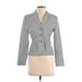 Ann Taylor LOFT Blazer Jacket: Short Gray Jackets & Outerwear - Women's Size 4 Petite