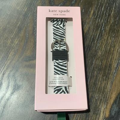 Kate Spade Accessories | Kate Spade Zebra Print Silicone Apple Watch Band/Samsung Galaxy Watch Band Nib | Color: Black/White | Size: 38/40/41mm