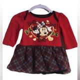 Disney Dresses | Disney Baby Minnie Mouse Holiday Dress | Color: Black/Red | Size: 6-9mb