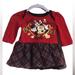 Disney Dresses | Disney Baby Minnie Mouse Holiday Dress | Color: Black/Red | Size: 6-9mb