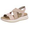 Riemchensandale REMONTE, Damen, Gr. 39, rosa (rosé), Veloursleder, sportlich, Schuhe, Sommerschuh, Sandalette, Keilabsatz, mit praktischem Gummizug