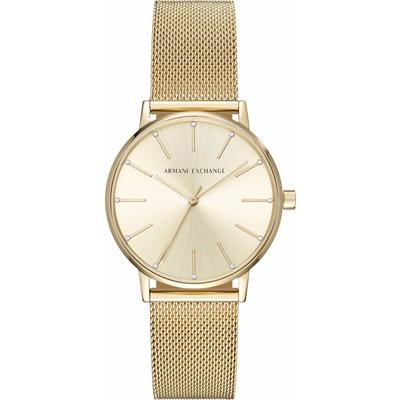 Quarzuhr ARMANI EXCHANGE, gold (goldfarben), Armbanduhren, Damen, Armbanduhr, Damenuhr, analog, Edelstahlarmband Image