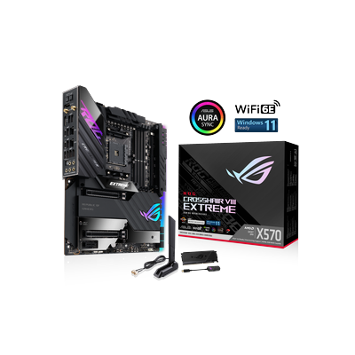 ASUS Mainboard "ROG CROSSHAIR VIII EXTREM", schwarz, B:30,5cm H:10,8cm T:27,7cm, Mainboards