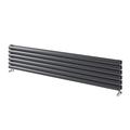 Ingarsby Horizontal Radiator Oval Panel Double Column Hallway Bathroom Radiator 350 x 1800 Grey