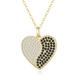 GAVU 925 Sterling silver Yin Yang Heart Pendant Necklace for Women White Black CZ Paved, Dainty Gold Necklace For Women, Yin Yang Jewelry