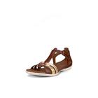 ECCO Women's Flash T-Strap Sandal, Mink Gold Hammered Bronze, 6/6.5 UK