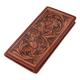 BAR H EQUINE Genuine Leather Hand Carved Rodeo Bifold Wallet For Men Women, Tan, Bebgm114