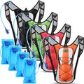 Chunful 4 Pack Hydration Backpack with 2L Water Bladder Hydration Pack Backpack Lightweight Water Backpack Outdoor Water Backpack for Men Women Running Cycling Climbing (Black Red Orange Green)