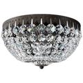 Petit Crystal 6.5"H x 12"W 5-Light Flush Mount in Heirloom Bronze