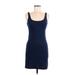 Forever 21 Casual Dress - Bodycon: Blue Solid Dresses - Women's Size Medium