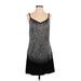 Laundry by Shelli Segal Cocktail Dress - A-Line V Neck Sleeveless: Silver Marled Dresses - Women's Size 4