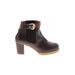 Bruno Magli Ankle Boots: Chelsea Boots Chunky Heel Boho Chic Brown Print Shoes - Women's Size 6 1/2 - Round Toe