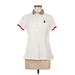 Lands' End Sport Short Sleeve Polo Shirt: White Tops - Women's Size Medium