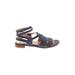 Stuart Weitzman Sandals: Blue Print Shoes - Women's Size 5 1/2 - Open Toe