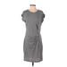Gap Casual Dress - Sheath Crew Neck Short sleeves: Gray Dresses - Women's Size Small
