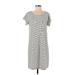 t.la Casual Dress - Shift Scoop Neck Short sleeves: Gray Print Dresses - Women's Size Small