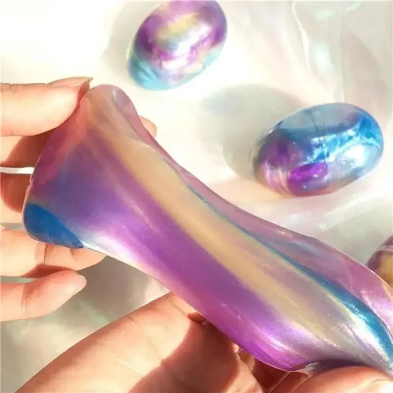 2 pièces/ensemble coloré cristal boue ciel étoilé bricolage gelée boue Slime pâte à modeler coloré oeuf Slime verre boue couleur boue Squishy jouet