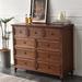 Eden Rim 9 Drawer 55.12" W Solid Wood Double Dresser Wood in Brown/Green | 39.37 H x 55.12 W x 17.72 D in | Wayfair