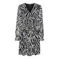 Minikleid VERO MODA "VMHOLLY LS SMOCK SHORT DRESS WVN GA" Gr. M (38), N-Gr, schwarz (black aop:graphic zebra) Damen Kleider Langarm