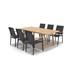 Orren Ellis Chozen 7pc Capri FSC Reclaimed Teak & Aluminum Outdoor Patio Dining Set Wood in Black/Brown/White | 78.5 W x 39 D in | Wayfair