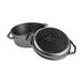 Lodge Chef Collection 6 QT Seasoned Cast Iron Double Dutch Oven Cast Iron/Seasoned Cast Iron in Black/Gray | 6.6 H x 12 W in | Wayfair LC6DD