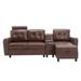 Black/Brown Reclining Sectional - Latitude Run® Dirch 88.98" Wide Microfiber Right Hand Facing Sofa & Chaise Faux Leather | Wayfair