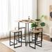 17 Stories Kreta 5-piece Dining Table Set Square Kitchen Table Set w/ Stools For Small Spaces Wood/Metal in Brown/Gray | Wayfair