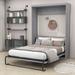 Loon Peak® Harilda Murphy Wooden Bed Wood & Metal/Metal in Brown/Gray | 83 H x 59 W x 86.6 D in | Wayfair 4E65E4B71433410F81878BFB3B8F3CBB