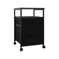 17 Stories Srikanthan Meduse Night Stand w/ Storage Shelf & 2 Drawer’s, Night Stand for Bedroom Wood in Black | 25.7 H x 15.1 W x 15.3 D in | Wayfair